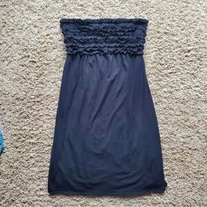 Xhilaration Black Strapless Ruffle Tube Dress